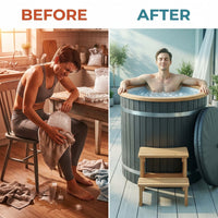 Cold Therapy 1 Person Ice Bath 118 Gallon Cold Plunge 37.5" X 33.25" — Before & After
