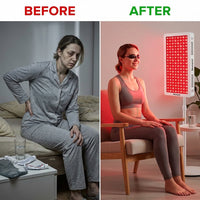 Red Light Therapy Panel, 4 Wavelengths Full Body Infrared Light Therapy, 300 Elite Grade Dual Chip Leds, FSA-HSA Red Light Device at Home, Ideal for Body, Face. 500W. Modular Design. — Before & After